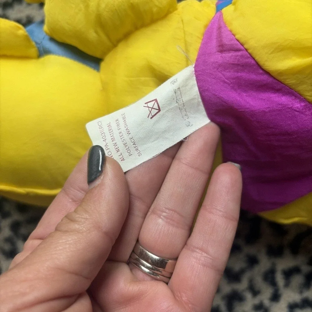 Puffalump‎ 1992 Fisher Price, Rocky Caveman Yellow Plush Grunts squeezed Works!